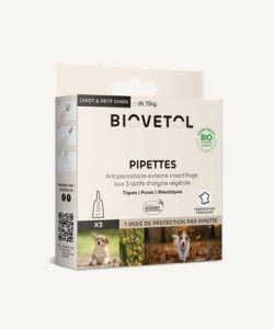 Pipettes antiparasitaires chiot & petit chien 1,5ml (x3) Bio BIO, 3 pièces